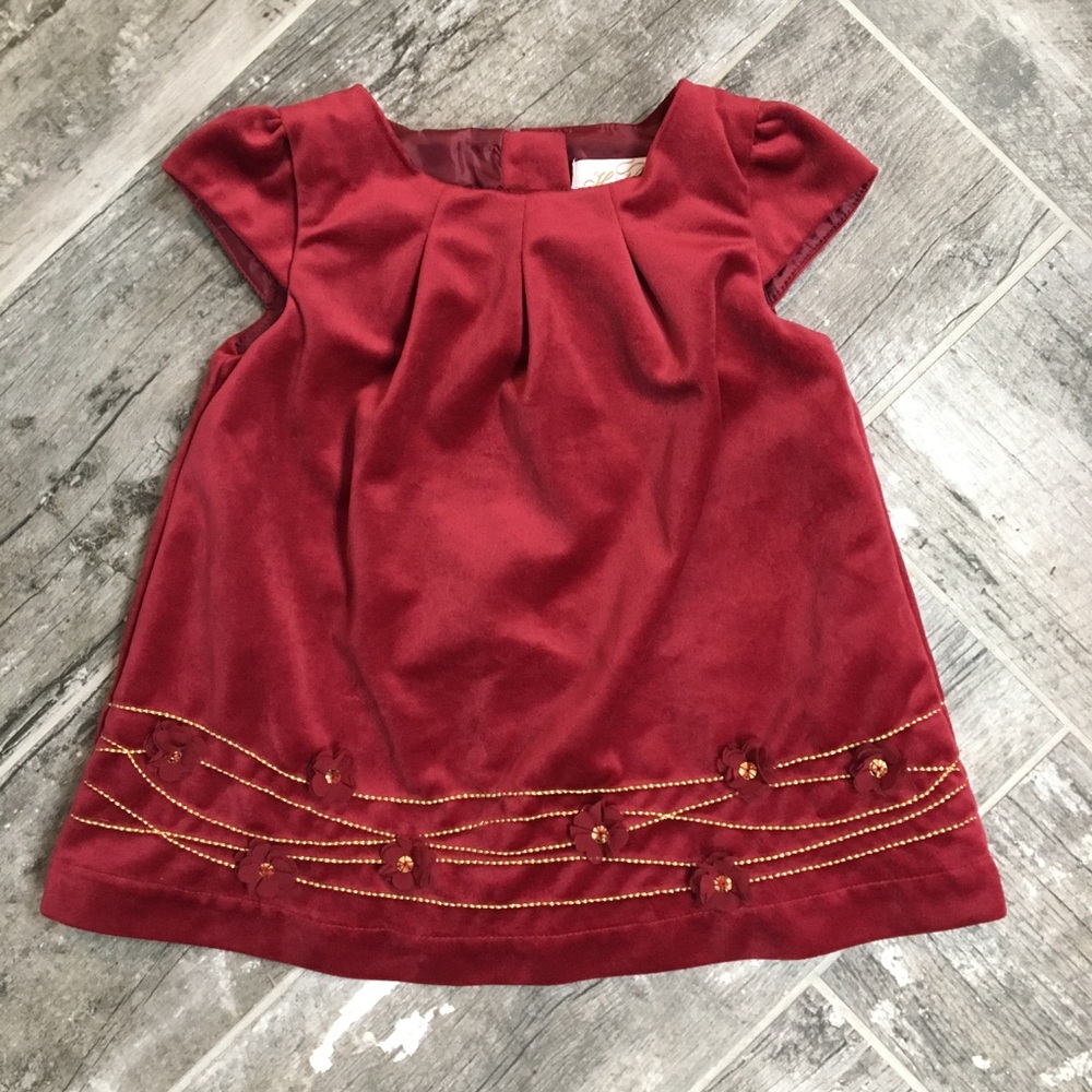 Polly Flinders Heirlooms ruby red dress, 12 months